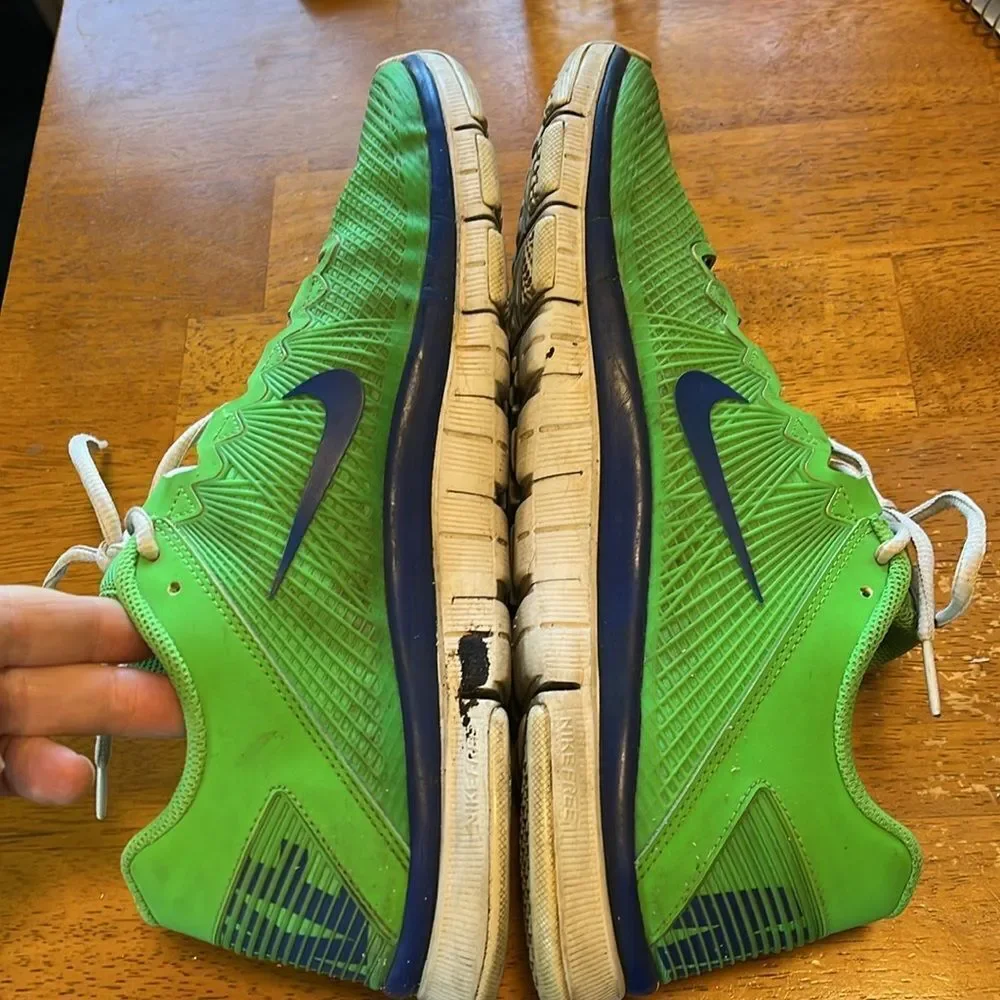 MEN’S NIKE FREE 3.0 TRAINING SHOES SIZE 10.5 IN POISON GREEN/HYPER BLUE